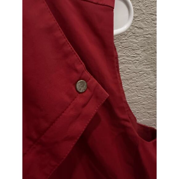 Eileen Fisher Women’s Small Vest Red Cotton Blend Front Zip Pockets - Picture 9 of 10